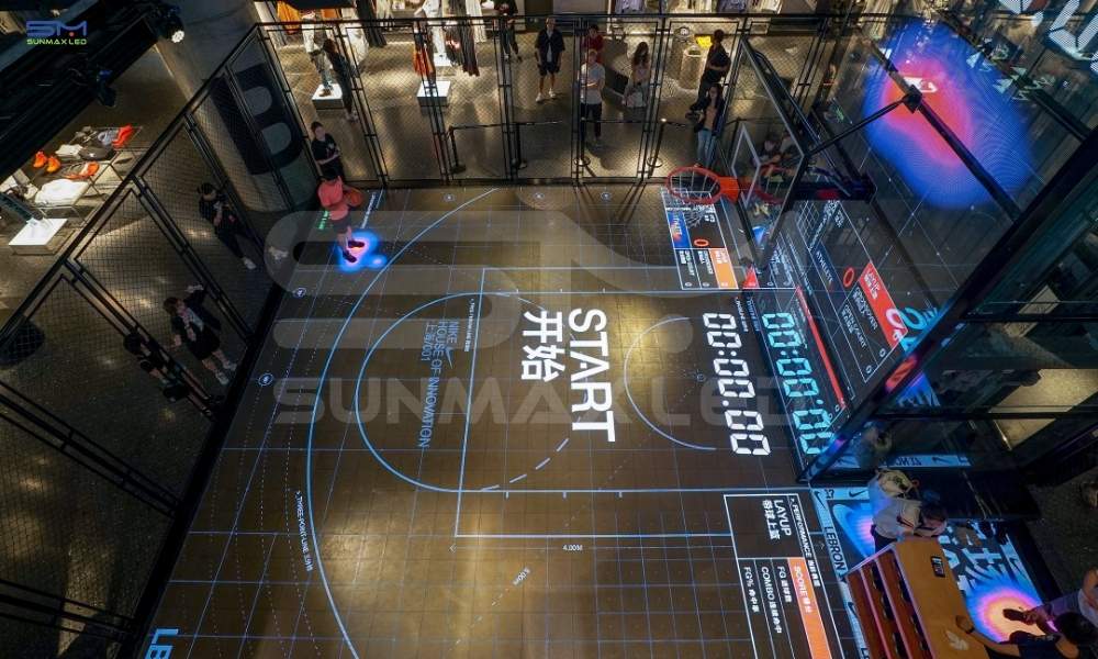 Màn hình led trong suốt tương tác được Nike