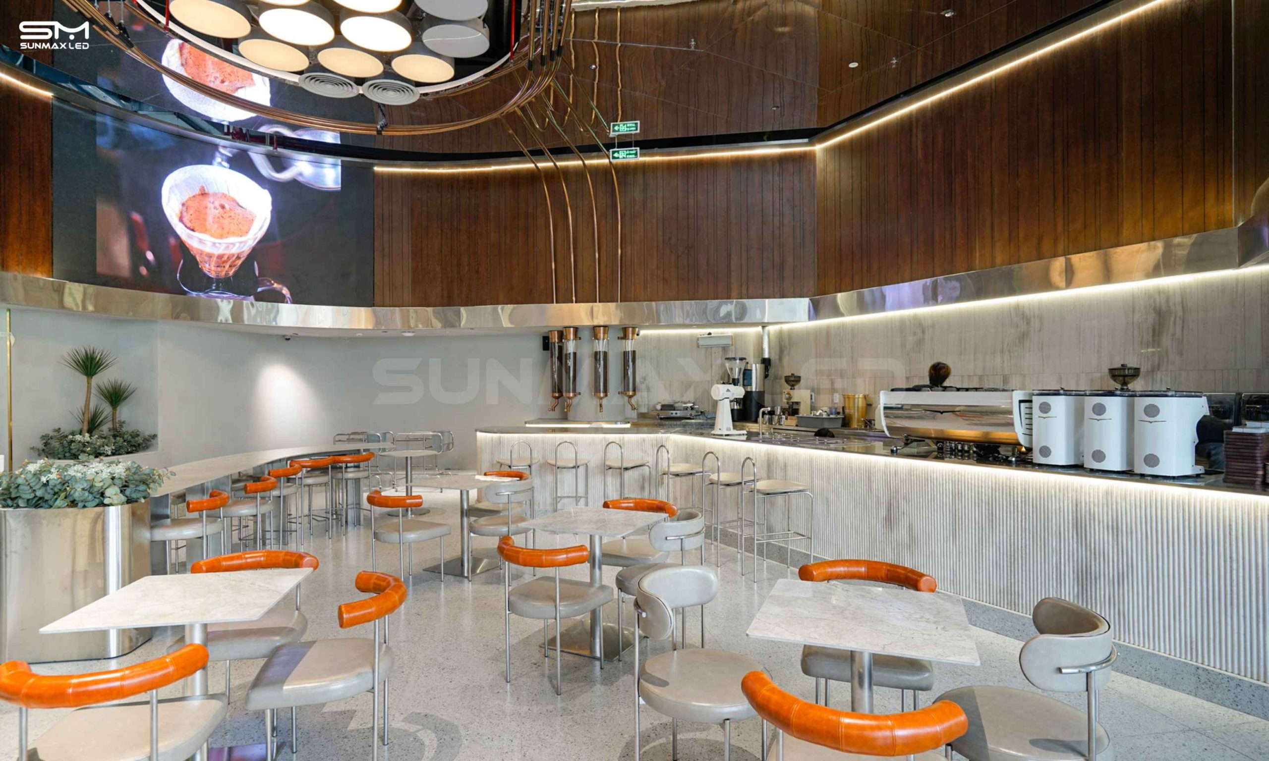 Màn hình LED indoor P2 tại quán cafe