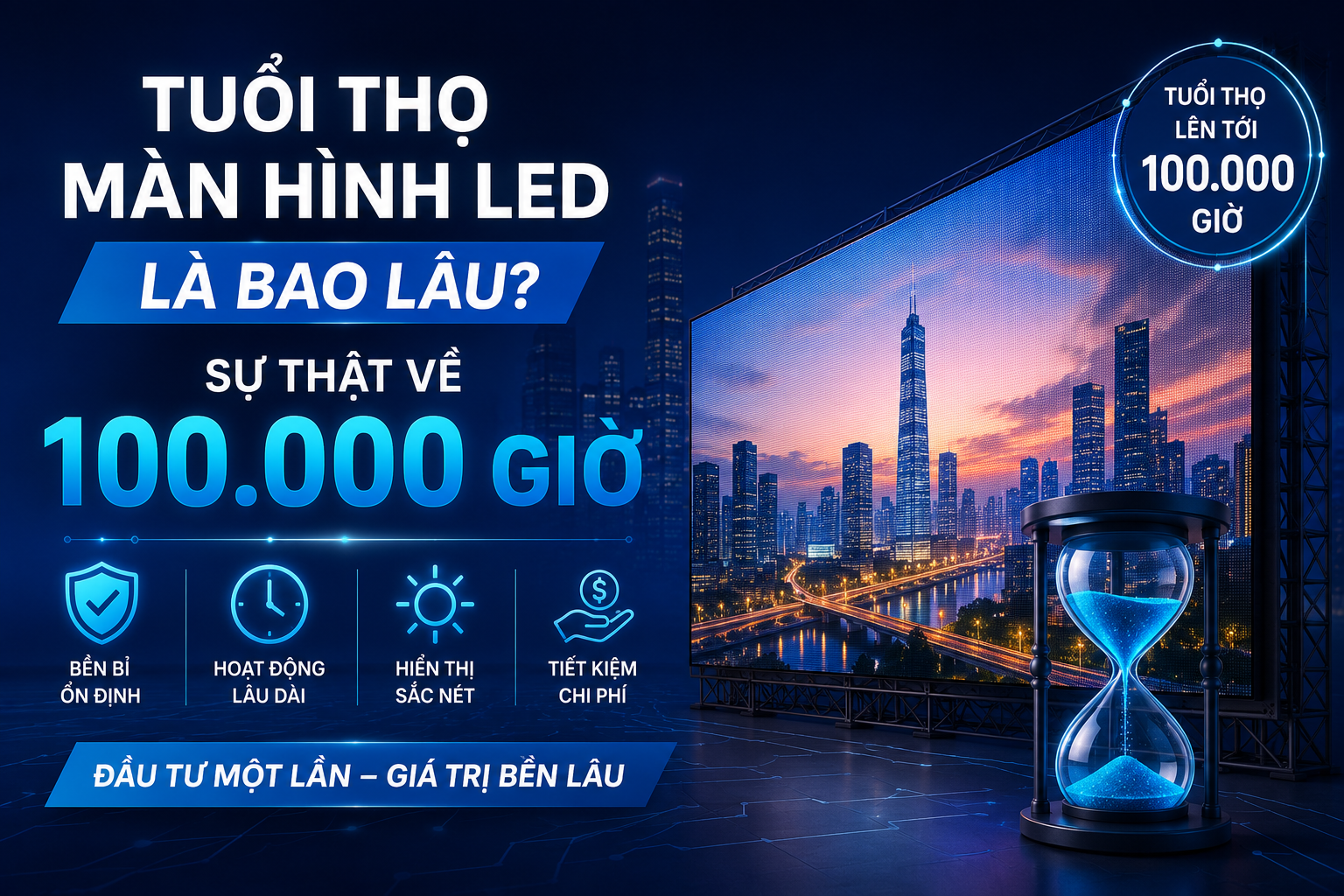 Tuổi Thọ Màn Hình LED Là Bao Lâu? Sự Thật Về 100.000 Giờ