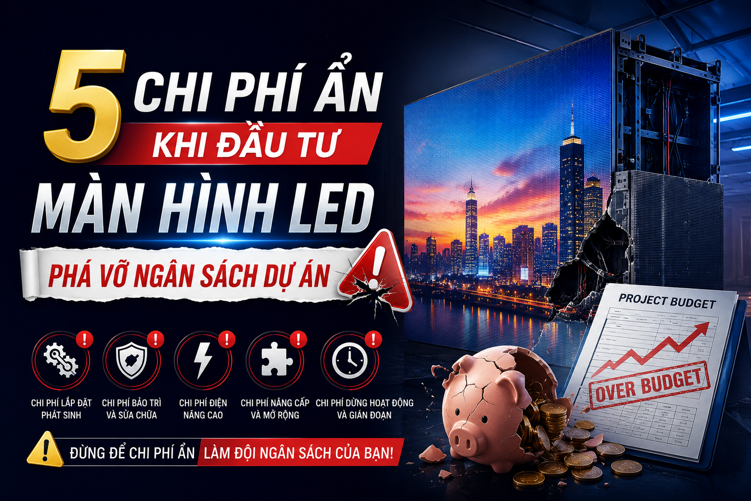 5 Chi Phí Ẩn Khi Đầu Tư Màn Hình LED Phá Vỡ Ngân Sách Dự Án