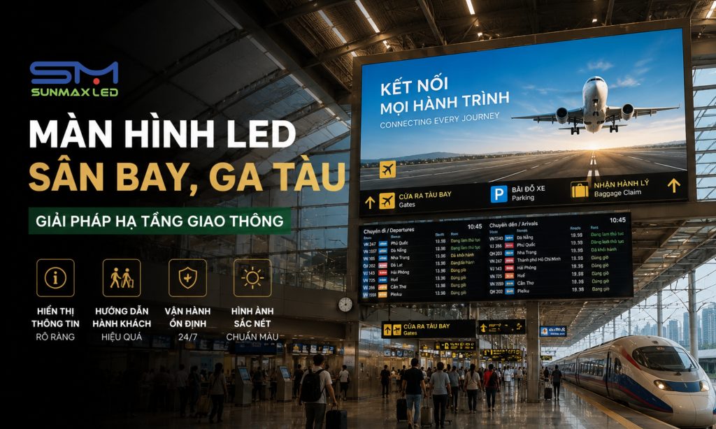 Màn Hình LED Sân Bay, Ga Tàu | Giải Pháp Hạ Tầng Giao Thông