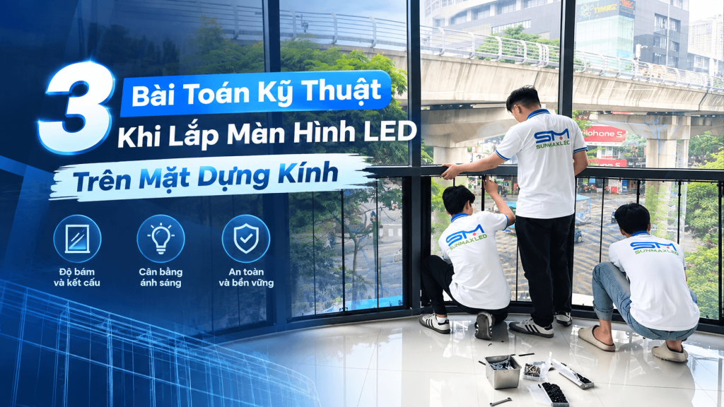 3 Bài Toán Kỹ Thuật Khi Lắp Màn Hình LED Trên Mặt Dựng Kính