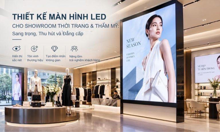 THIẾT KẾ MÀN HÌNH LED CHO SHOWROOM THỜI TRANG & THẨM MỸ: SANG TRỌNG, THU HÚT VÀ ĐẲNG CẤP