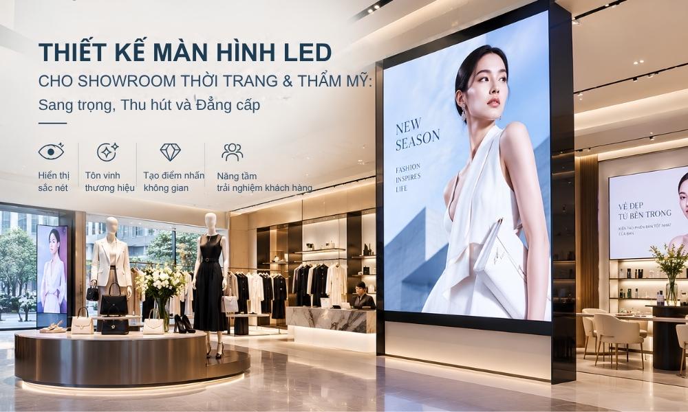 THIẾT KẾ MÀN HÌNH LED CHO SHOWROOM THỜI TRANG & THẨM MỸ: SANG TRỌNG, THU HÚT VÀ ĐẲNG CẤP